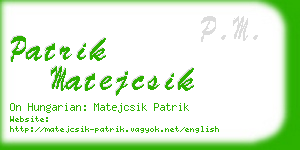 patrik matejcsik business card